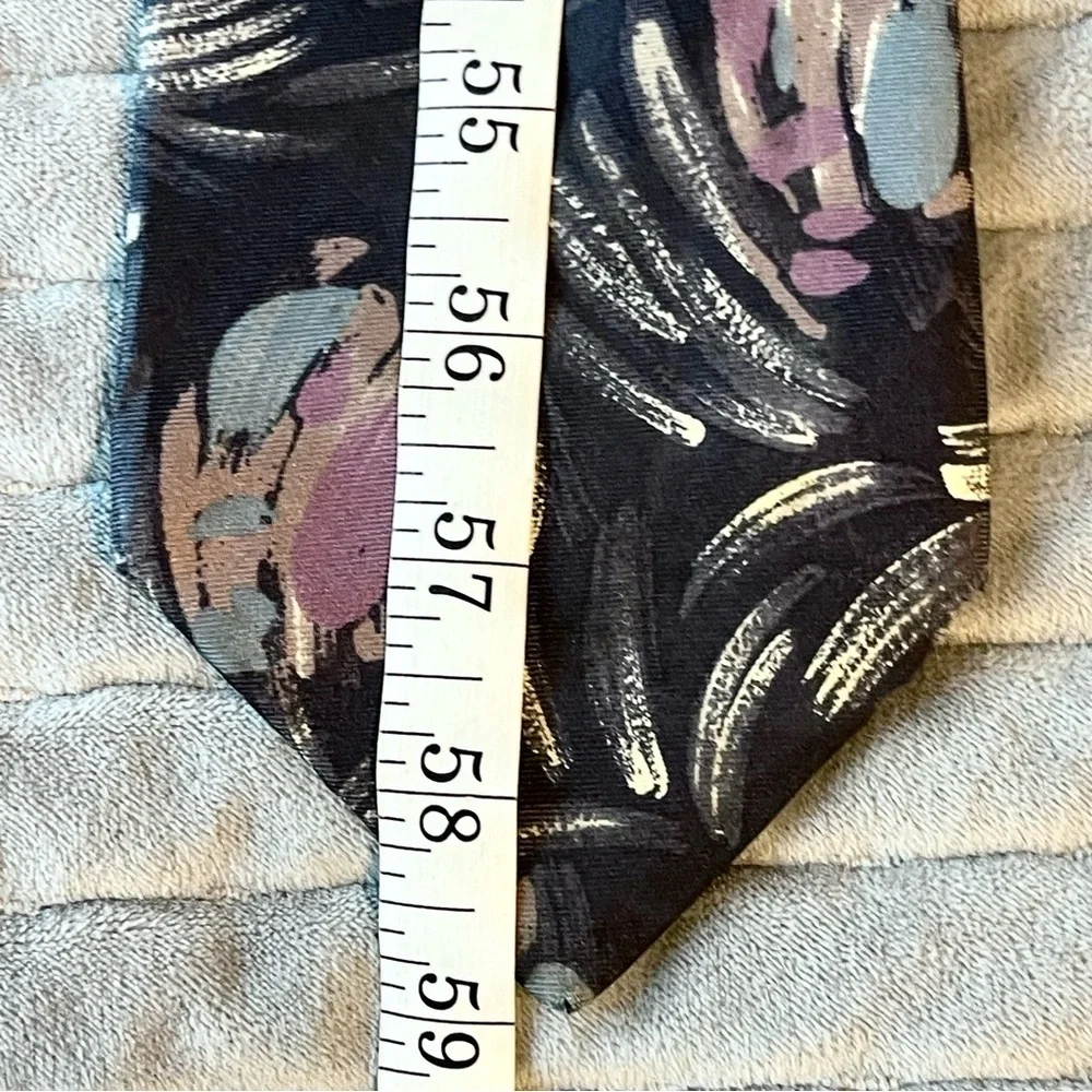 PIERRE CARDIN ~ Vintage Abstract Print Silk Tie ~ 3.7/8” Width  (90’s Era)